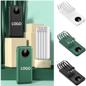 20000mAh Power Bank with Cables and Display