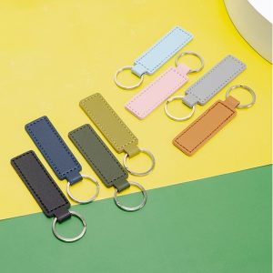 PU Leather Keychain with Metal Ring