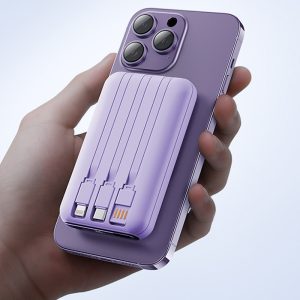 10000mAh Portable Battery with 3 Built in Cables