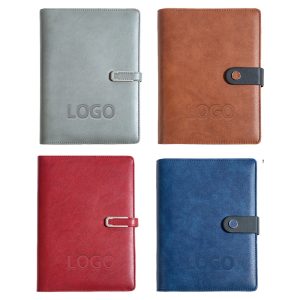 8000mAh PU Leather Notebook with Wireless Charger