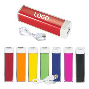 2000mAh Plastic Mobile Power Bank with Cable