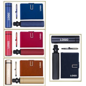 3 in 1 Insulated Bottles Gift Set with Notebook & Umbrella